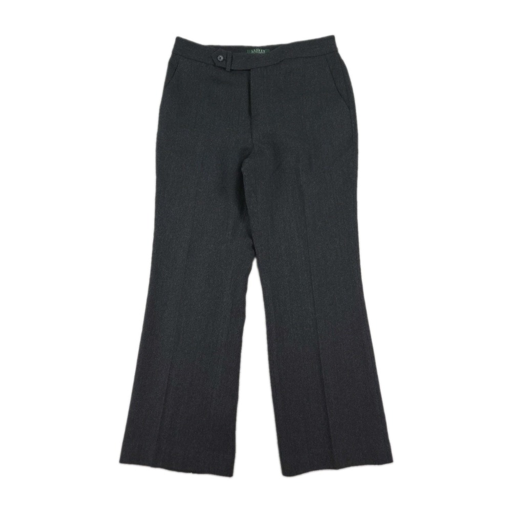 Lauren Ralph Lauren Herringbone Wool Pants Petite 10P Wide Leg Career Dress